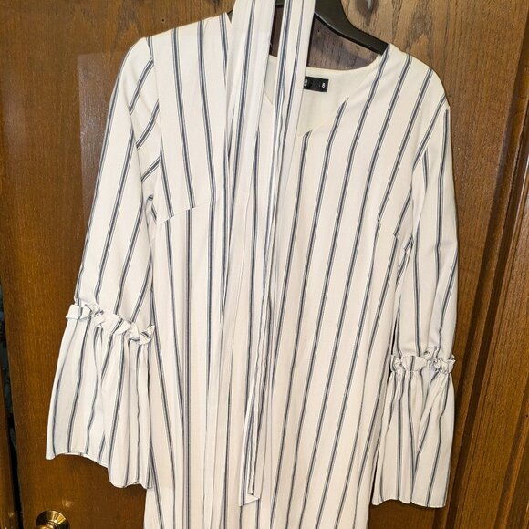 Striped Bell Sleeve Maxi Dress - Picture 1 of 2